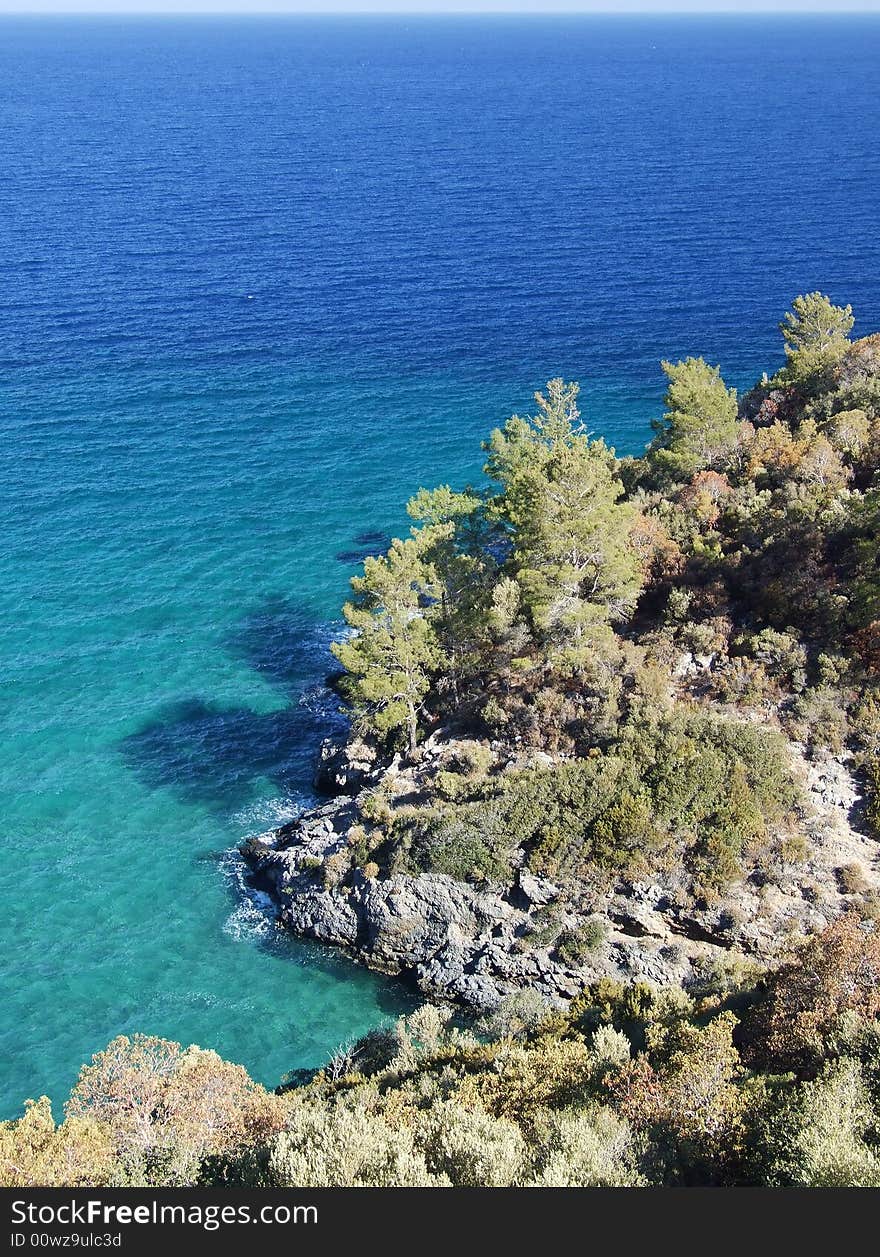 The sea shore, clean sea, a natural reserve. The sea shore, clean sea, a natural reserve