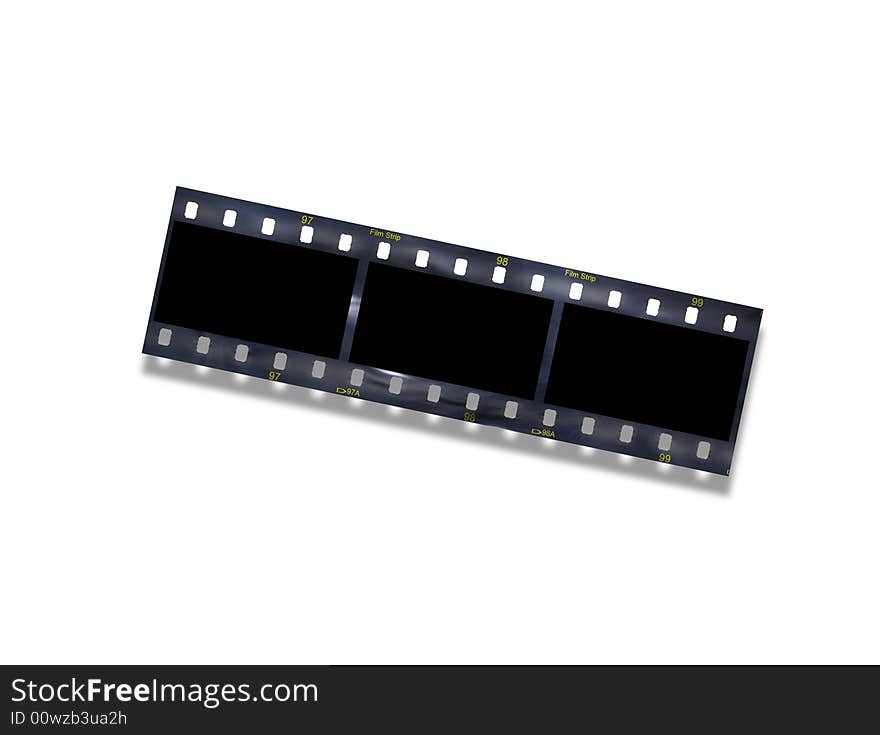 3-frame film strip on white background with clipping path. 3-frame film strip on white background with clipping path