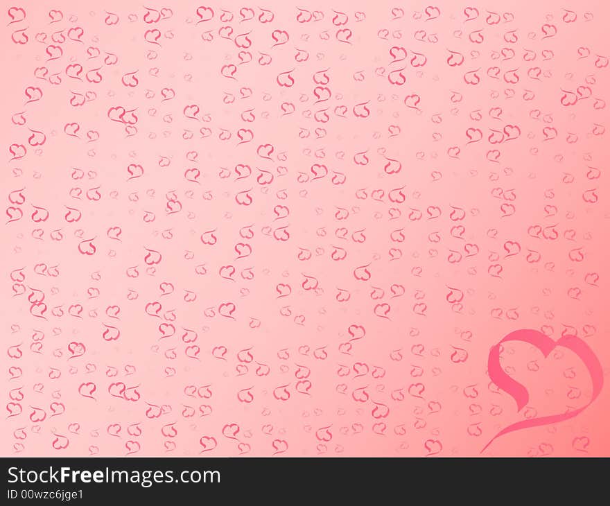 Pink background with hearts