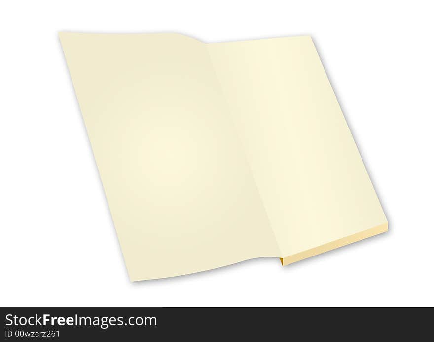 Blank book with open page