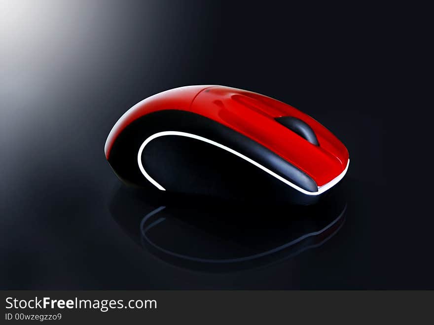 Red wireless mouse