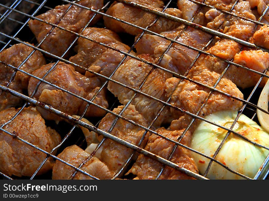 Chicken barbecue on the plate