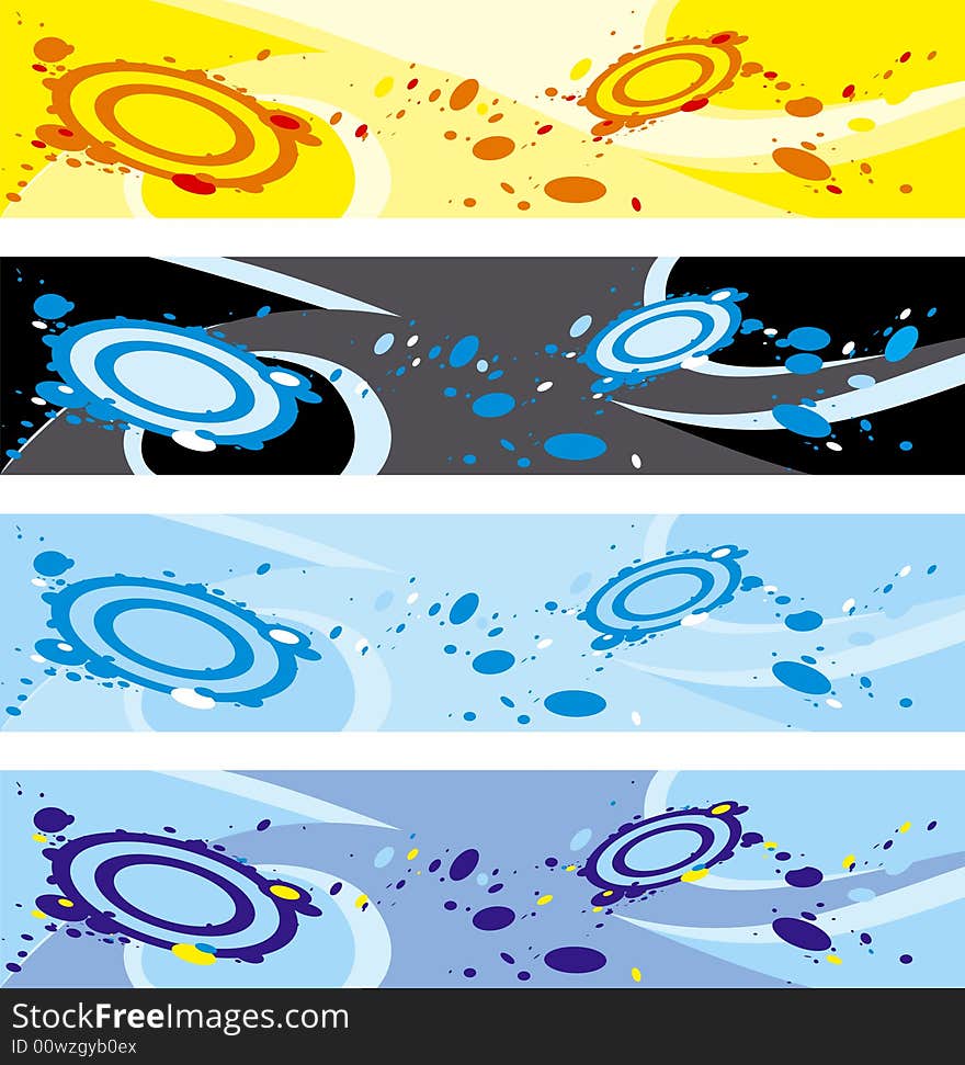 Four Abstract Banners