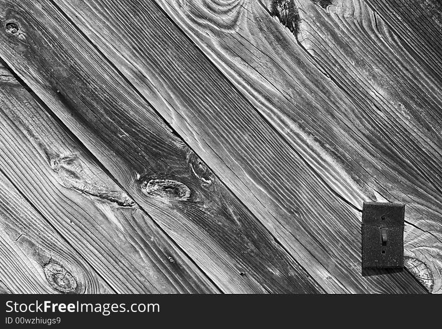 Background of weathered wood and rusty switch. Background of weathered wood and rusty switch