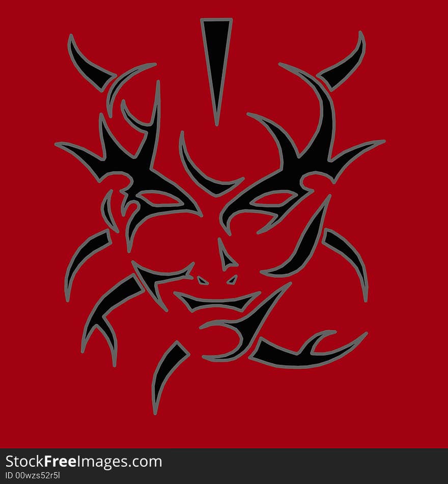 Mask red black design Illustration picrure