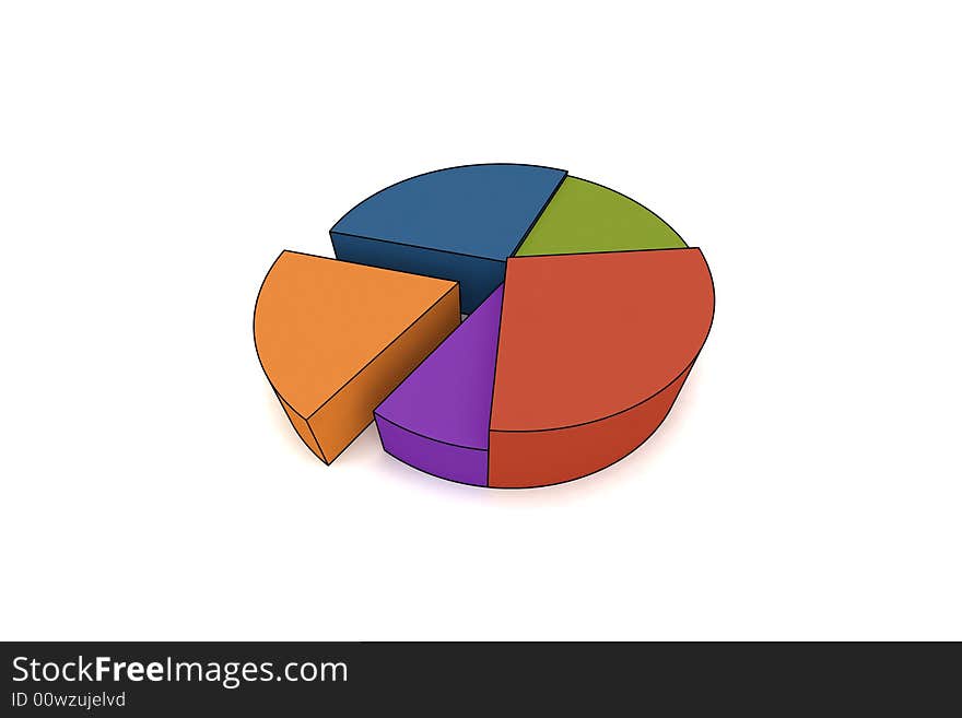 Statistics - 3d isolated multicolor diagram. Statistics - 3d isolated multicolor diagram