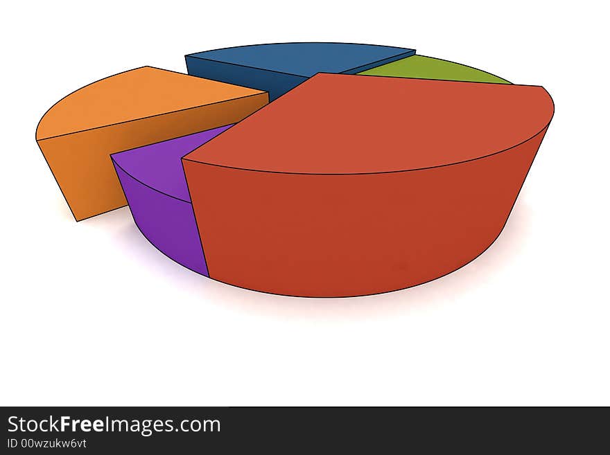 Statistics - 3d isolated multicolor diagram. Statistics - 3d isolated multicolor diagram