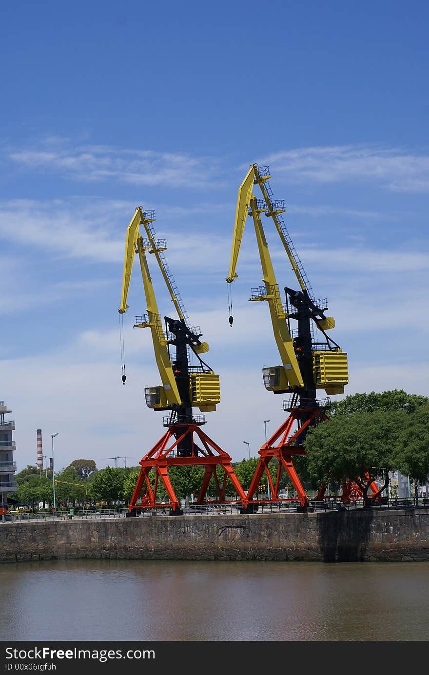 Obsolete old port cranes from Puerto Madero