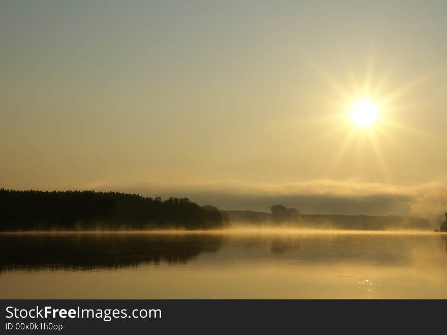 River mist early in the morning