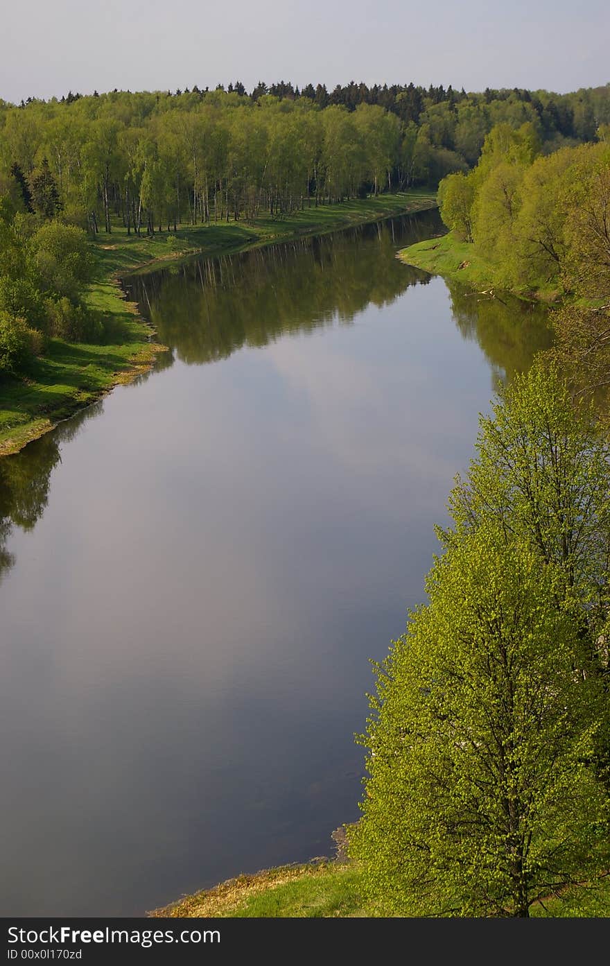 River Ruza in Moscow region . Spring.