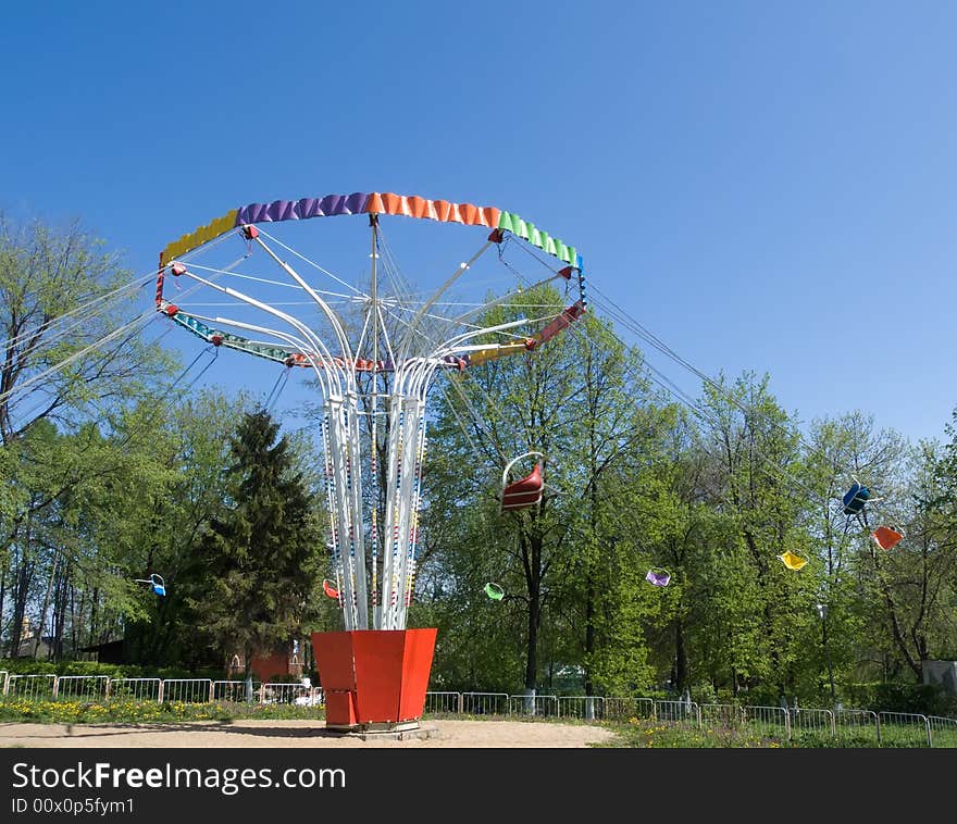 Attraction in park of rest in the afternoon