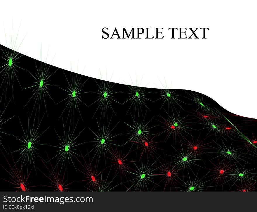 Illustration of abstract shapes and sample text