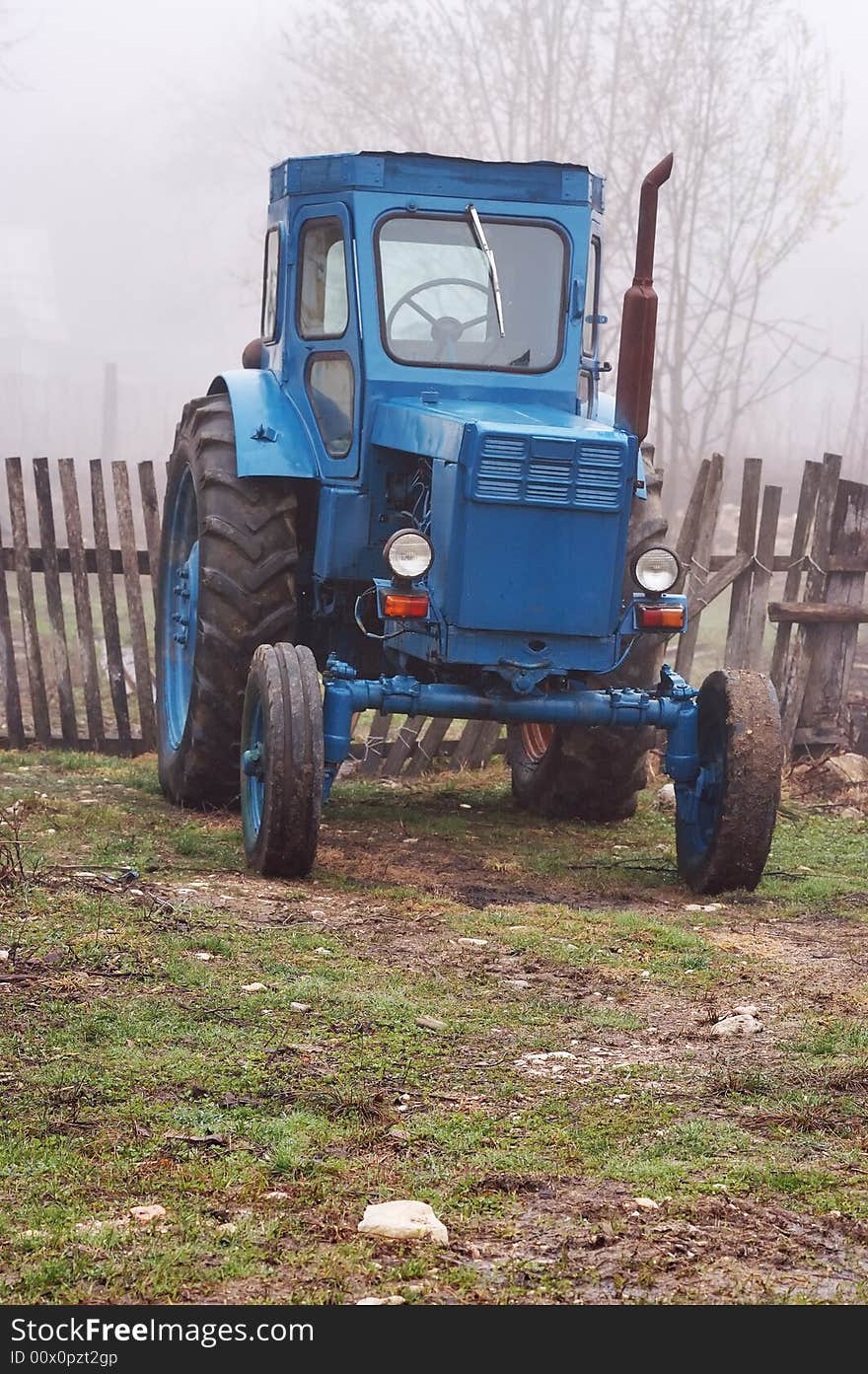 Blue tractor.