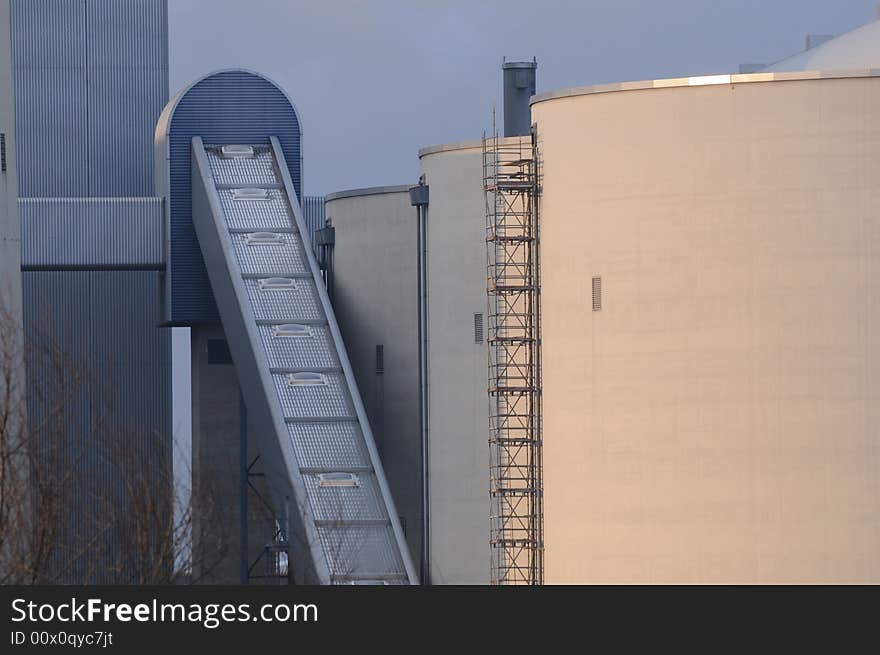 A view at an industrial area. A view at an industrial area.