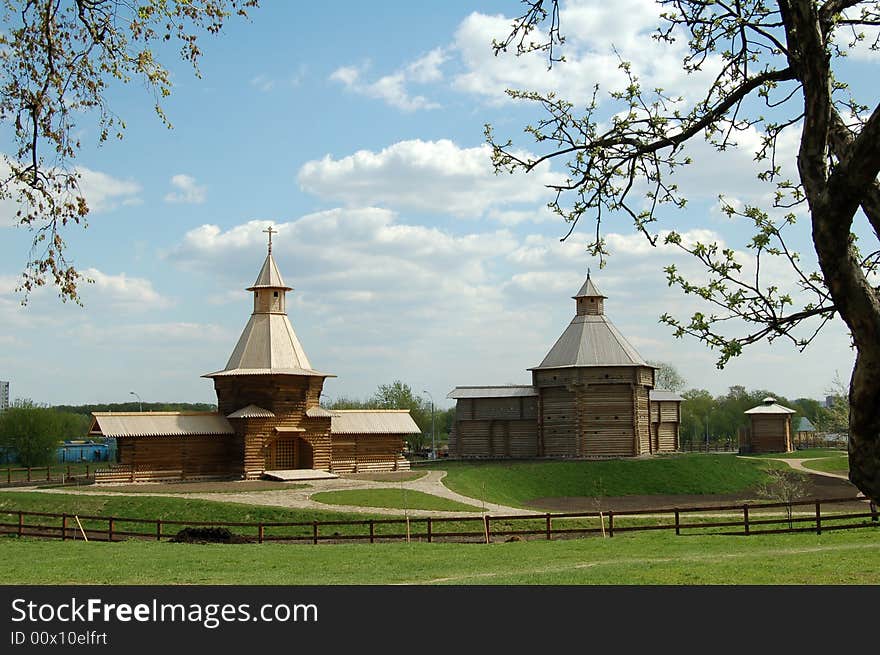 Old russian architecture, home from wood