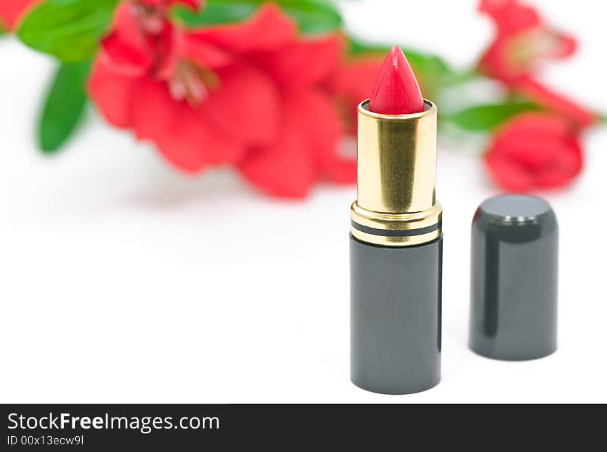 Lipstick and flower