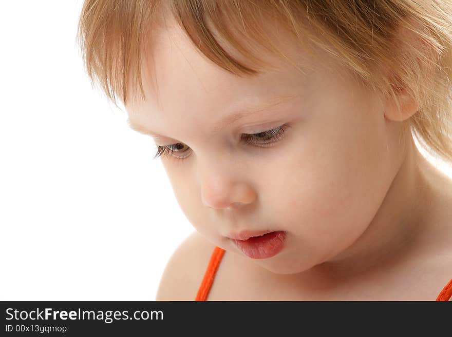 Thoughtful little girl