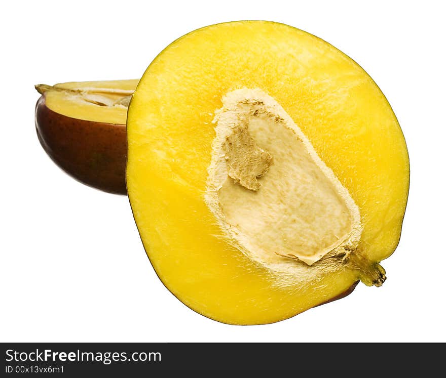 Mangoes isolated on white background.