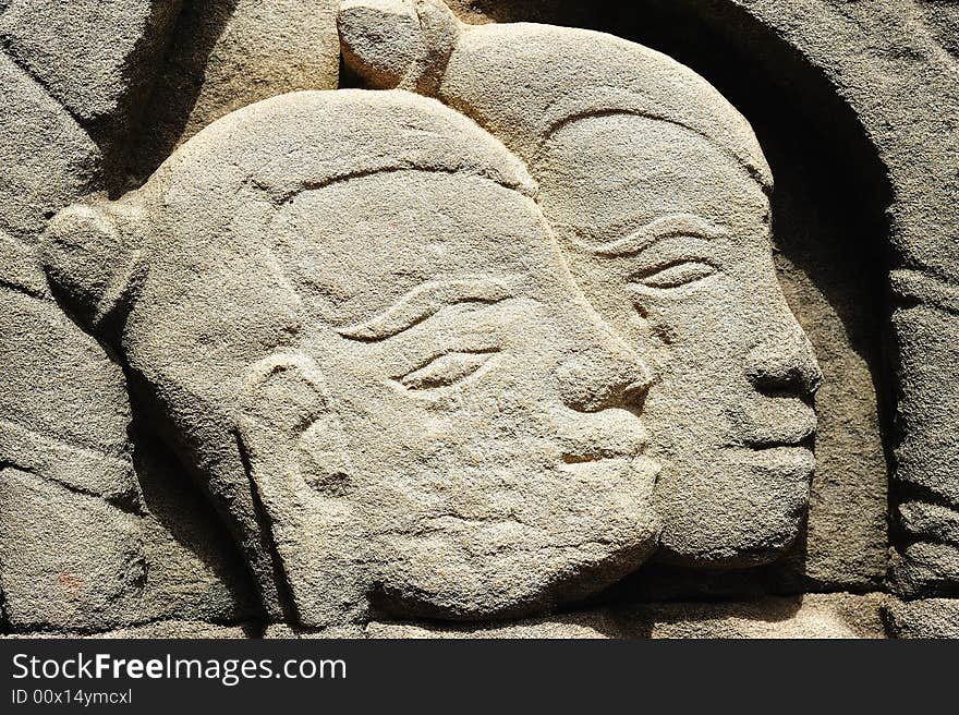 The bayon construction started probably arround 1200 AD during the reign of Jayavarman VII to Jayavarman VIII. Art historians considered that this temple is one of the most enigmatic religious construction in the world. here one example of the bas reliefs on the walls, the two registers of the army on the march, S section E outer gallery, N of the doorway; This is a representation of the infantry. The bayon construction started probably arround 1200 AD during the reign of Jayavarman VII to Jayavarman VIII. Art historians considered that this temple is one of the most enigmatic religious construction in the world. here one example of the bas reliefs on the walls, the two registers of the army on the march, S section E outer gallery, N of the doorway; This is a representation of the infantry