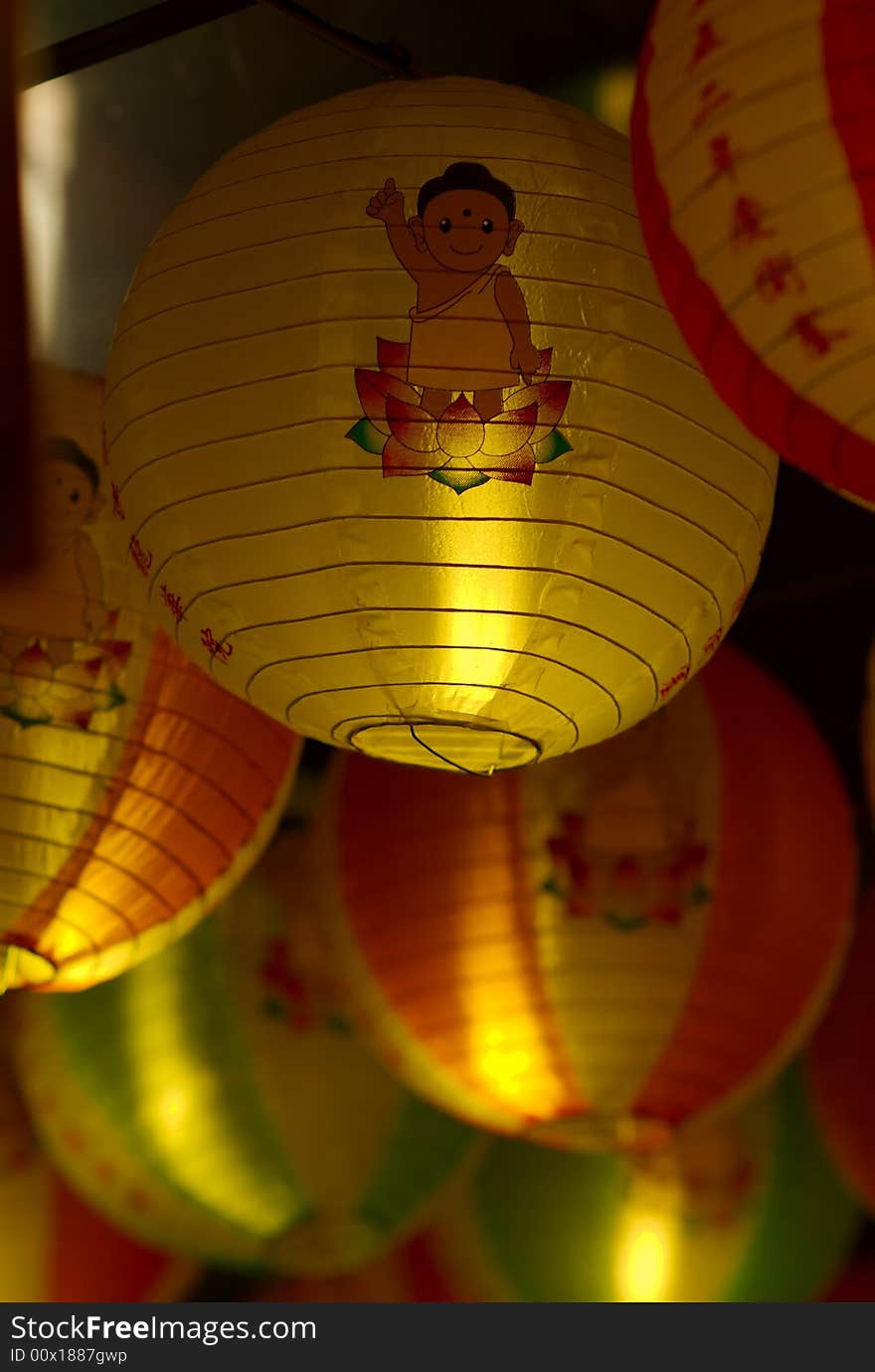 Vesak lightup, Singapore Chinatown, 2008. Vesak lightup, Singapore Chinatown, 2008