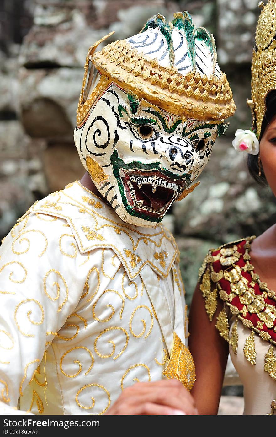 Cambodia; Angkor; Khon Mask Dancer