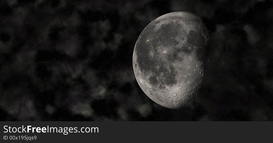 Moon in a black background