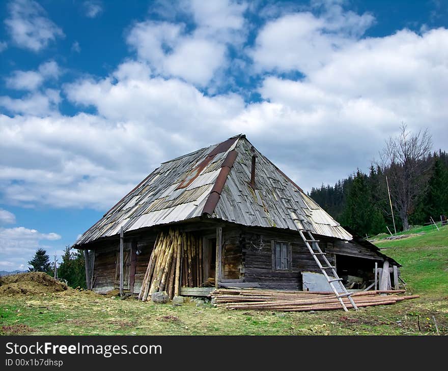 Hut In Romania Mountains