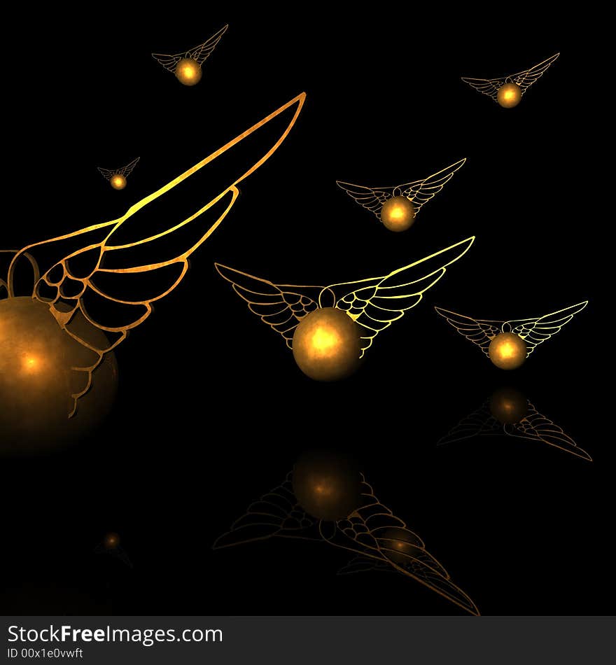 Gold Wings and Balls, Logo and Symbol