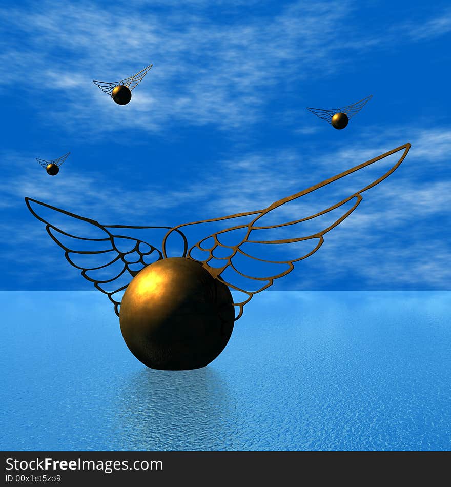 Gold Wings and Balls, Logo and Symbol