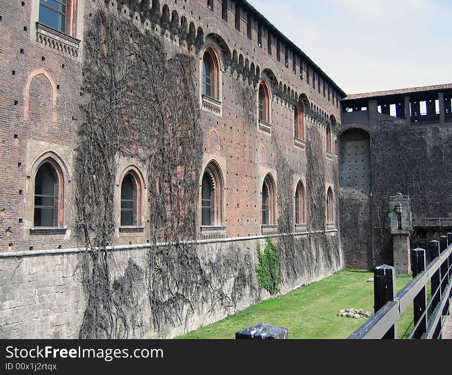 Detail of the Sforzesco Castle in Milan, Italy. Detail of the Sforzesco Castle in Milan, Italy