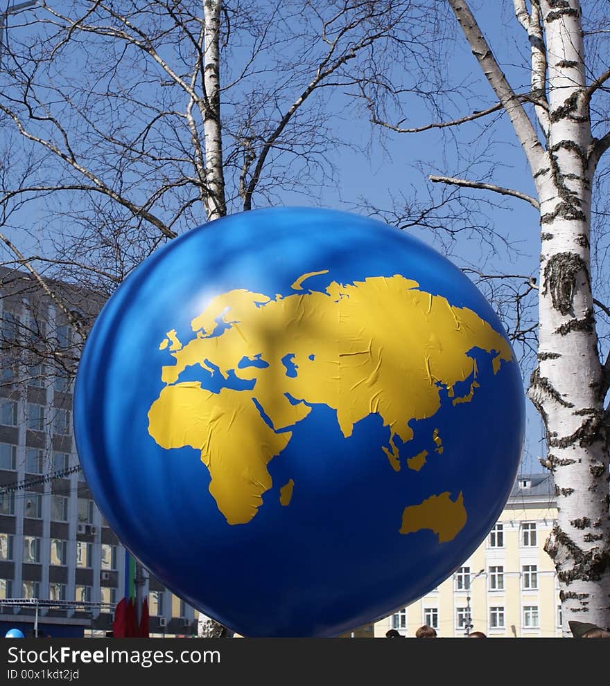 Balloon made out as the globe