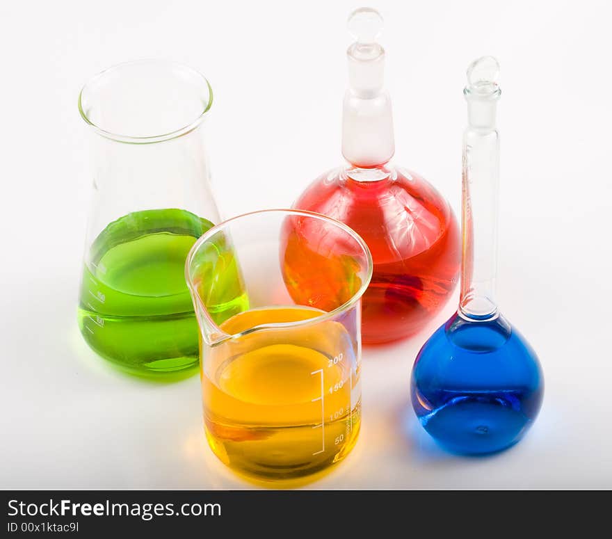 Various Colorful Flasks