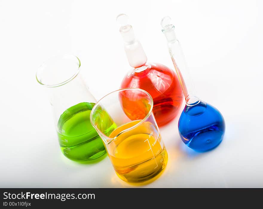 Various Colorful Flasks