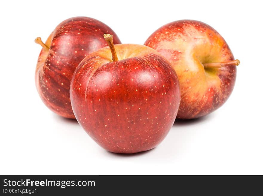 Red apples isolated on a white background