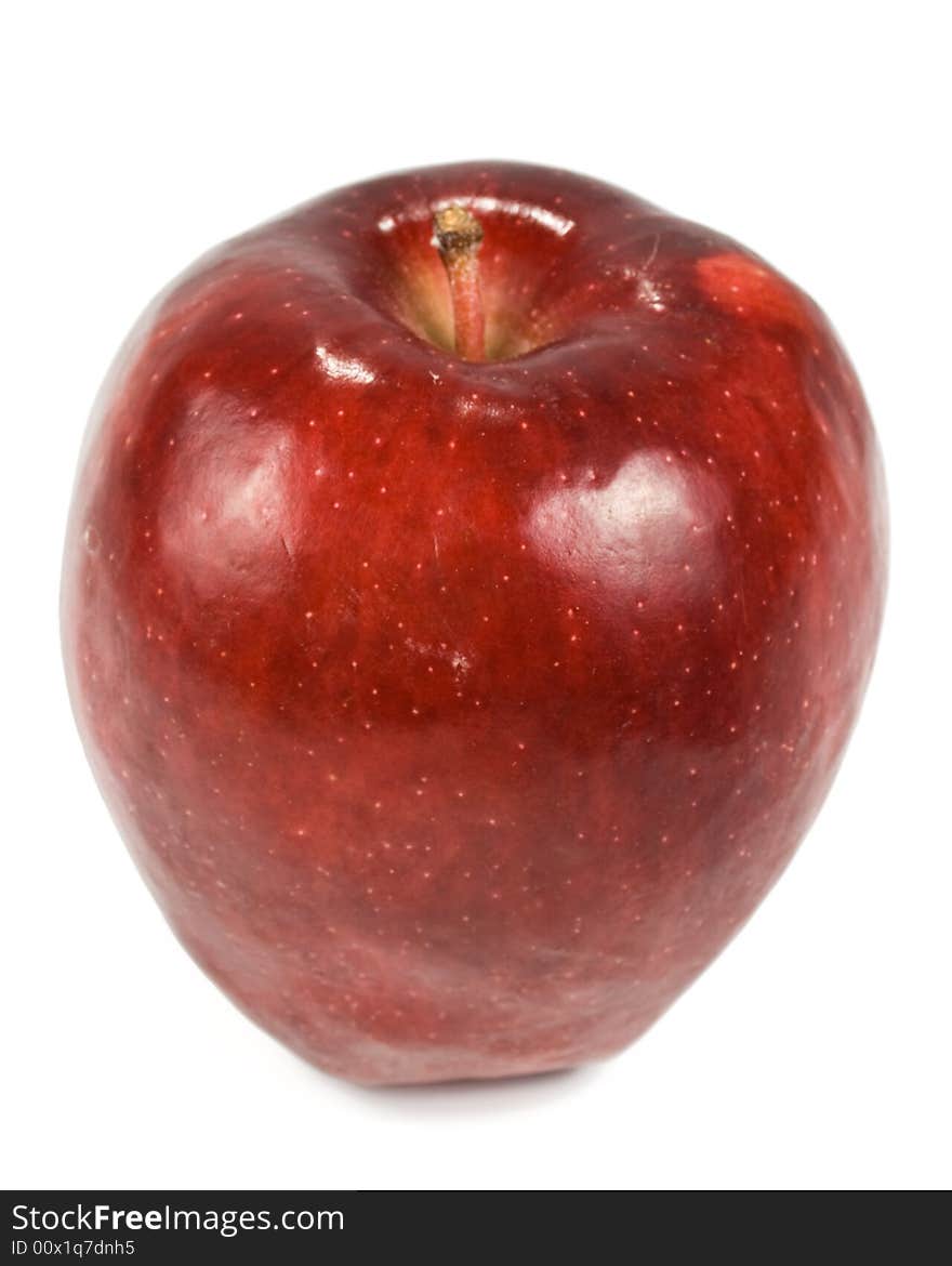 Fresh red apples on a white background