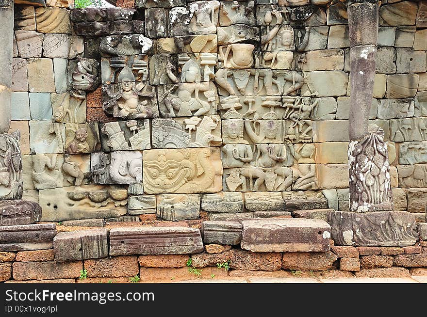 Cambodia; Angkor; Elephant terrace