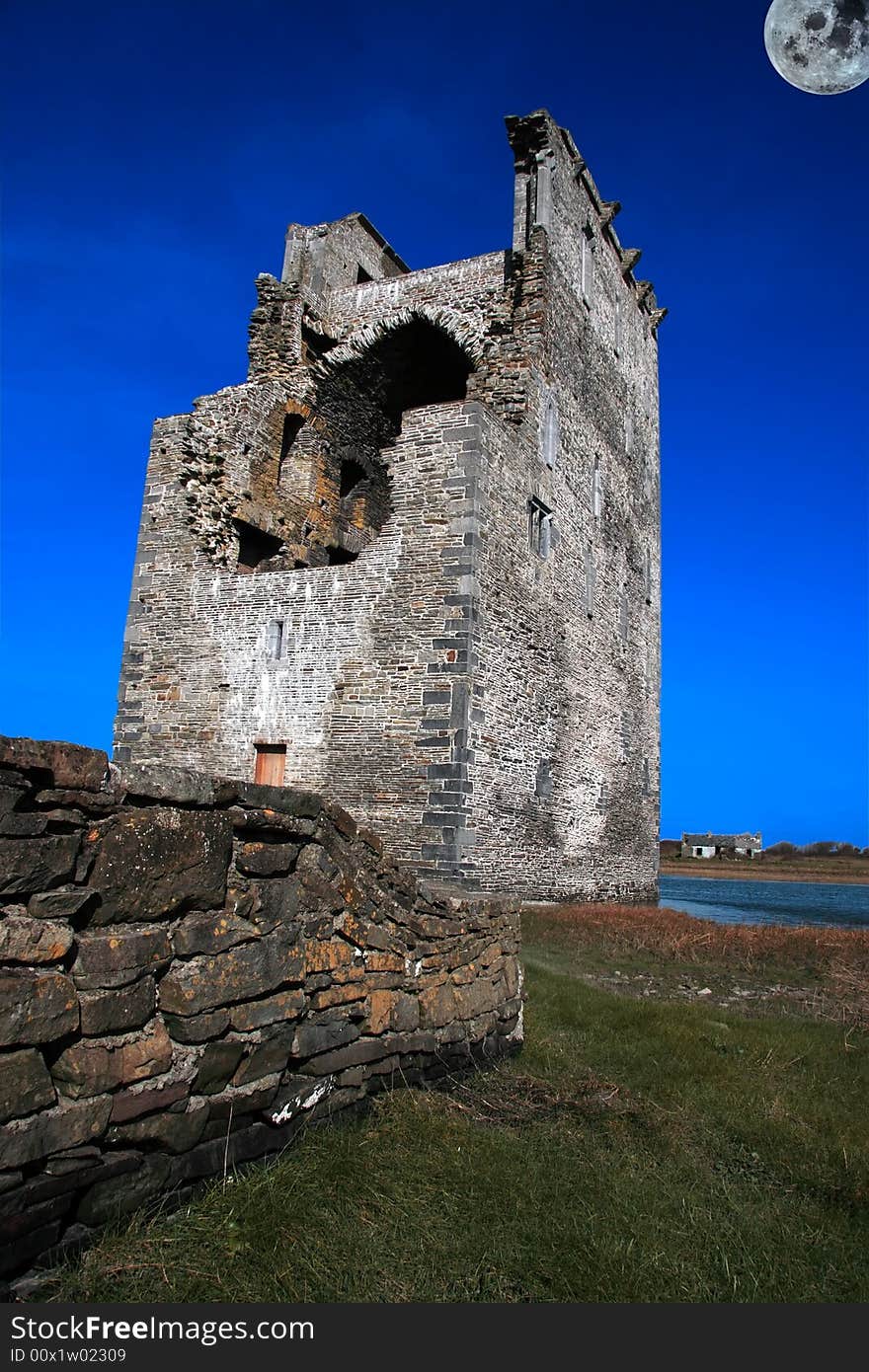 An old ancient castle on the shannon river in ireland. An old ancient castle on the shannon river in ireland