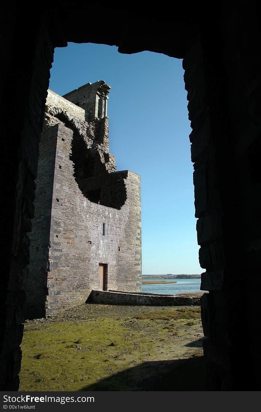 An old ancient castle on the shannon river in ireland. An old ancient castle on the shannon river in ireland