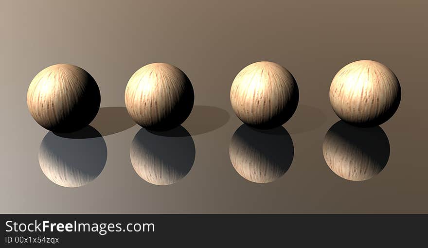 Abstract 3D Wood Ball