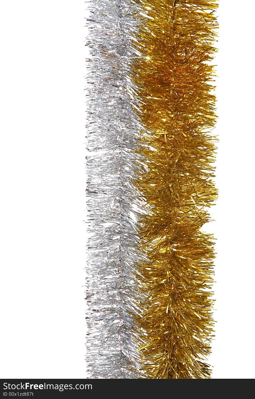 Silver and gold garland closeup