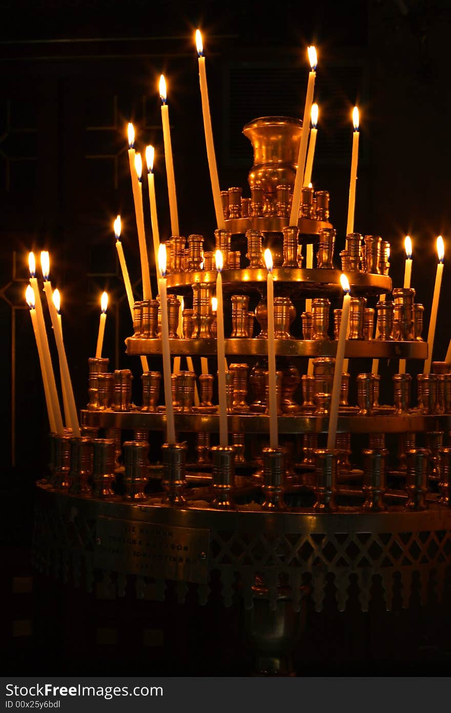 Candles in the Cathedral in Athens