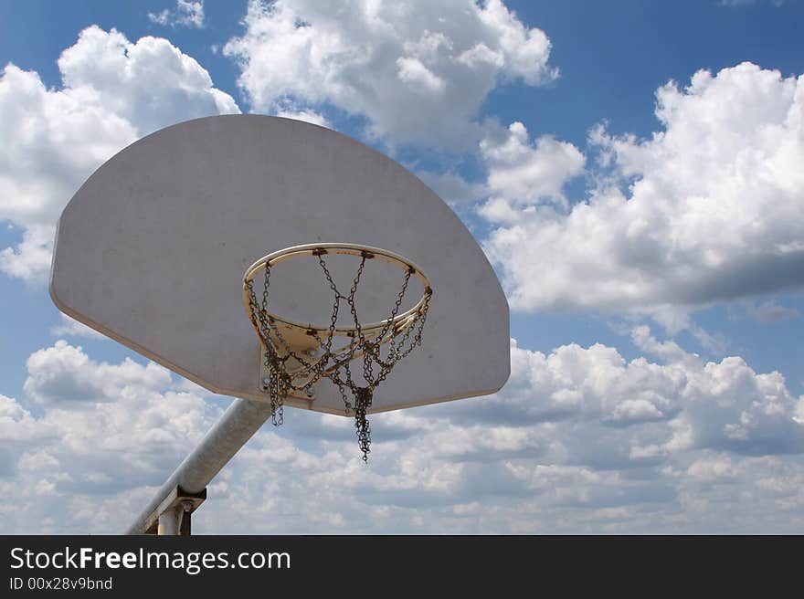 Basketball Hoop With a Sky Background