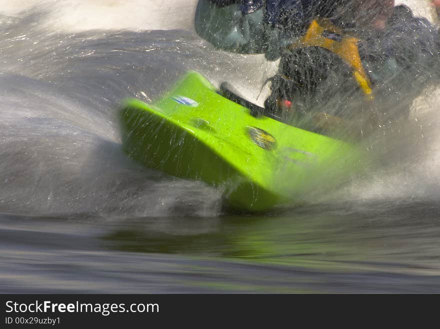 Whitewater kayak spray