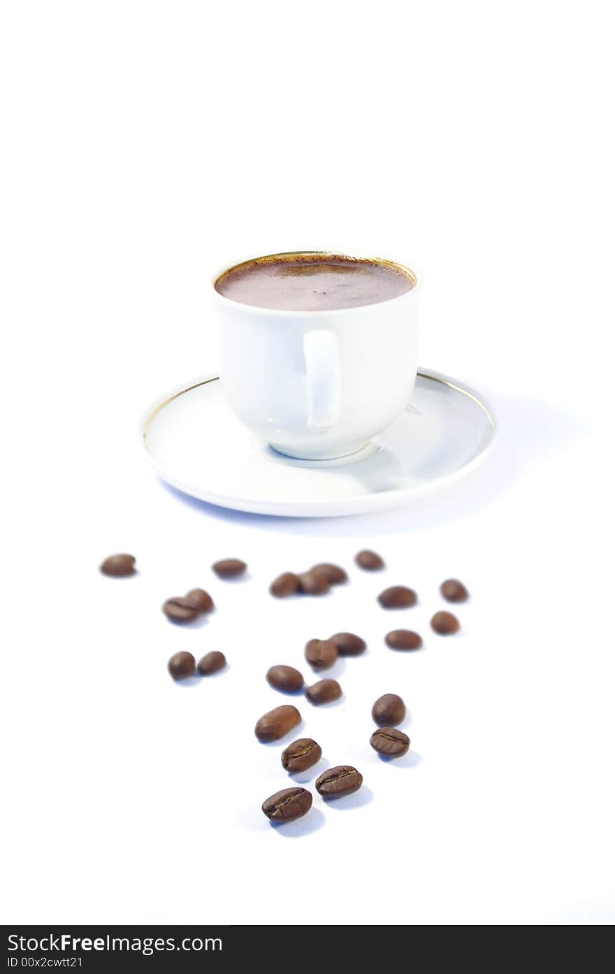 Cup of coffee on a white background isolated. Cup of coffee on a white background isolated