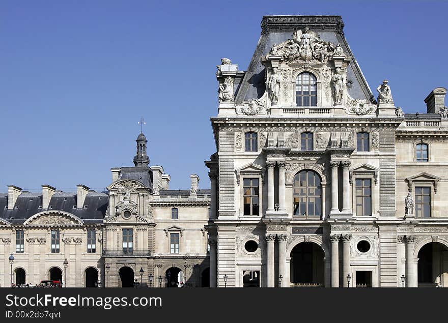 Typical Old French Building Facade In Paris, Franc