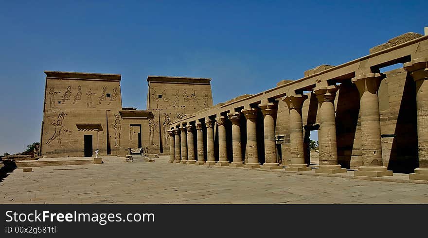 Philae temple colums