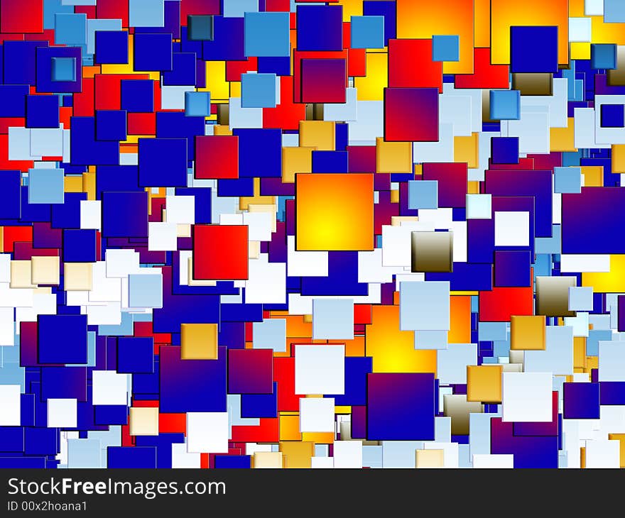 A abstract background image made up of colourful squares. It would make an odd texture. A abstract background image made up of colourful squares. It would make an odd texture.