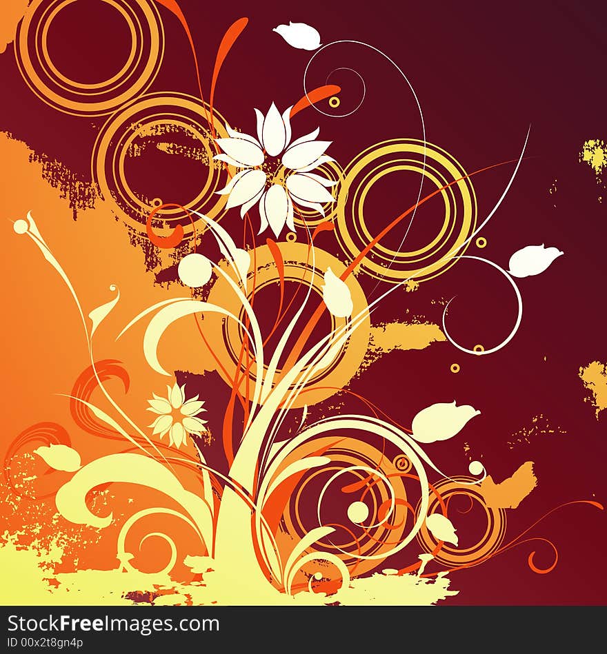 Illustration drawing of floral background