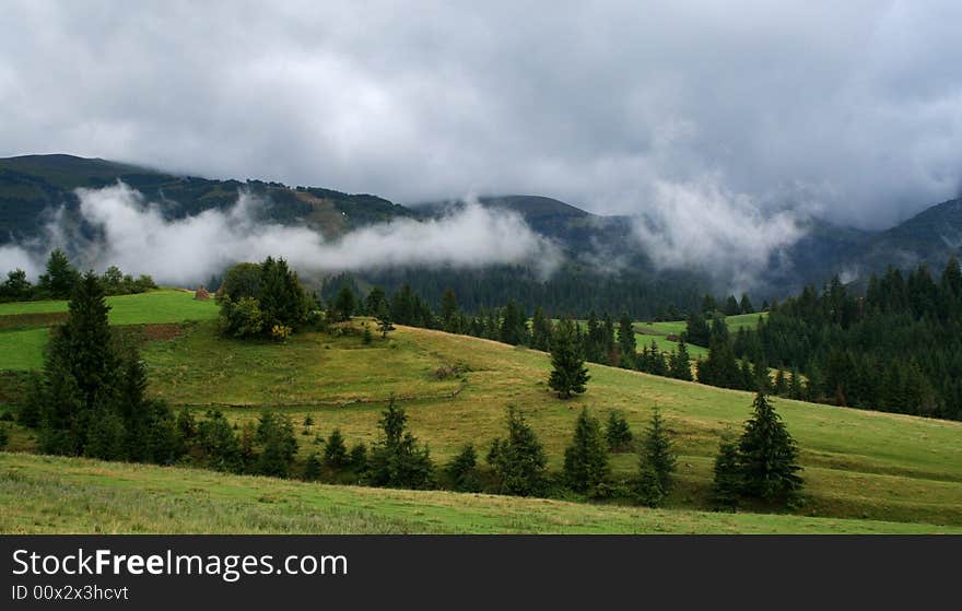 Typical landscape in Carpathian mountains, Ukraine