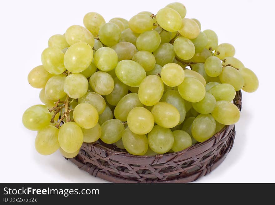 Green Grapes In Basket.